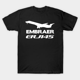 Embraer ERJ145 Silhouette Print (White) T-Shirt